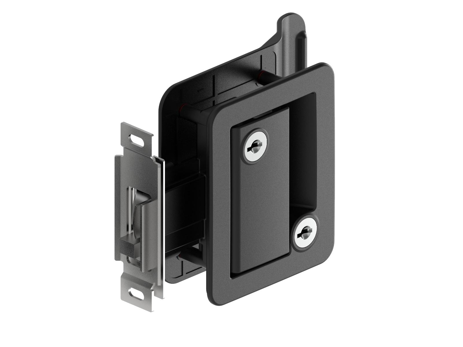 房車用內外雙開式舌頭鎖，黑色-A7902-1112